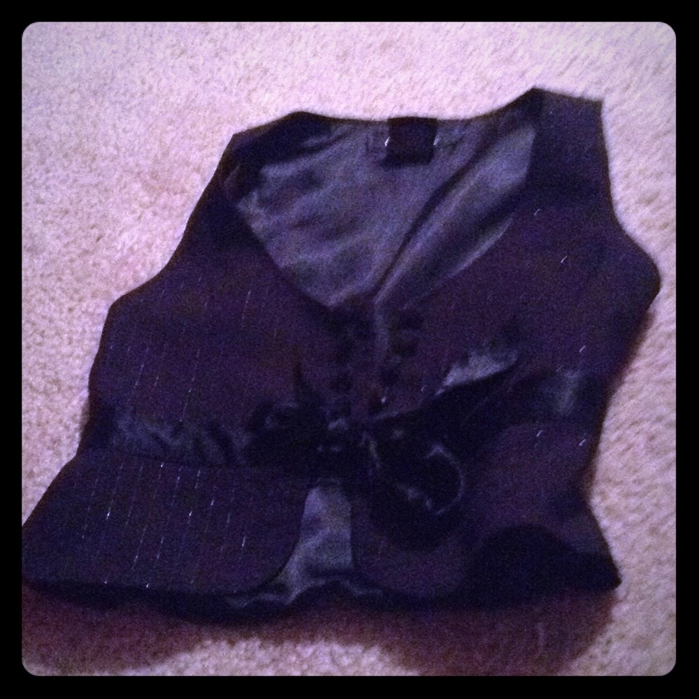 Black leather button up